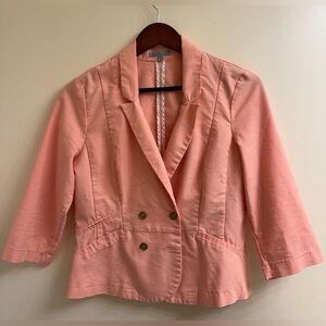 Charlotte Russe Peach Blazer with 3/4 Sleeves